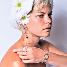 Load image into Gallery viewer, Shen Bracelet with Vairochana Earrings and Contemplation Ring 1 Group Shot - TIN HAUS Jewelry