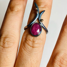 Load image into Gallery viewer, Cleo Midi Ring - size 4 - 14kt Yellow Gold, Sterling Silver, Rosecut Ruby - TIN HAUS® Jewelry