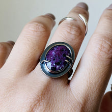Load image into Gallery viewer, Ruby Quartz Black Tourmaline Ring - OOAK - Size 7 - TIN HAUS® Jewelry