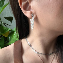 Load image into Gallery viewer, Dangling Sterling Silver Cuban Chain Earrings