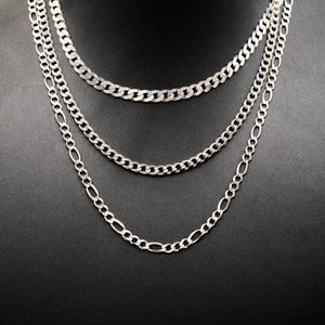 TIN HAUS Diamond Cut Sterling Silver Chain Necklace