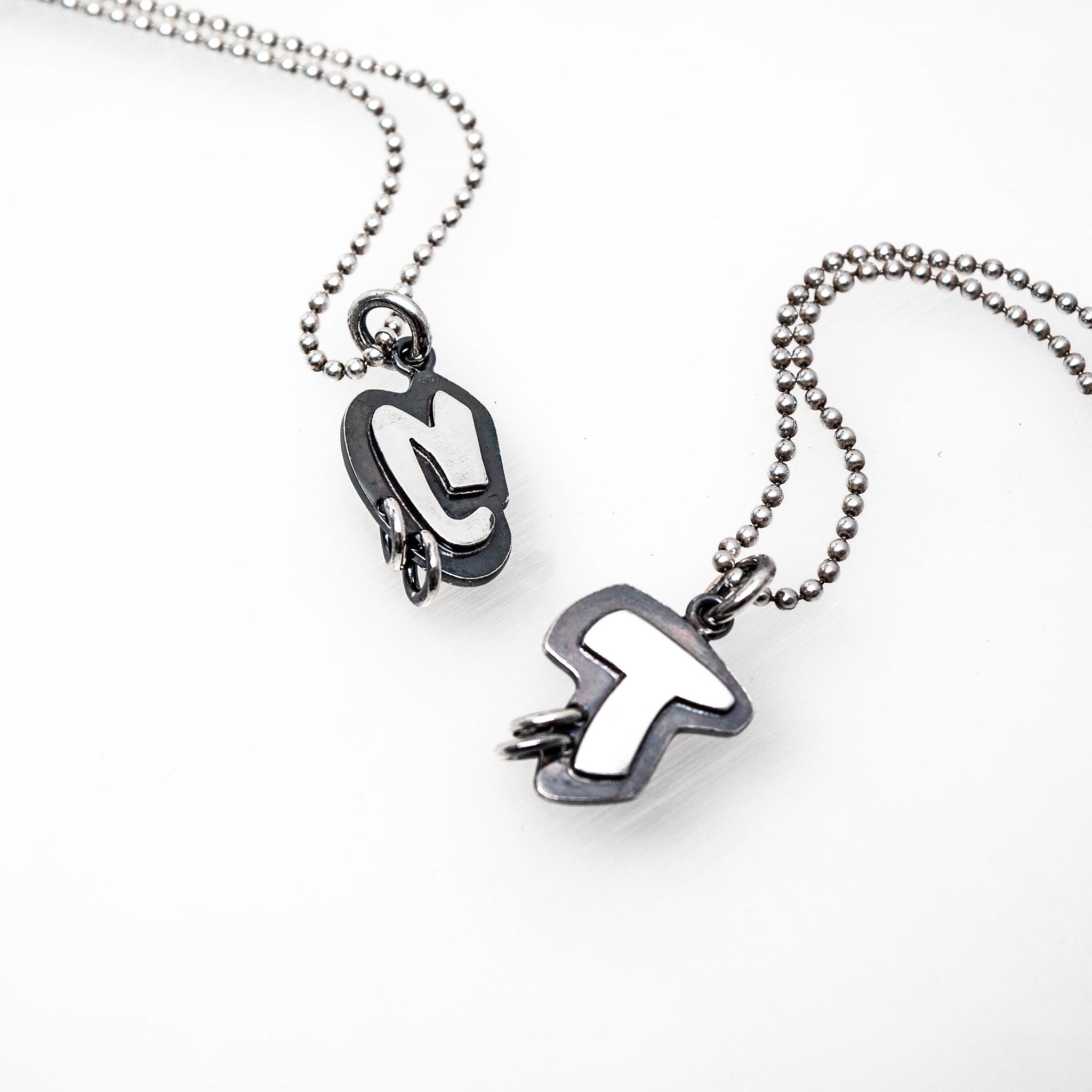Abstract Initial Sterling Silver Pendants – TIN HAUS®