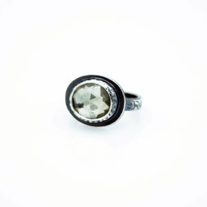 White Topaz Abyss Ring - Sterling Silver, Fine Silver - Size 6.5 - TIN HAUS