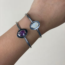 Load image into Gallery viewer, Abyss Cuff Bracelet - Sterling Silver, Rainbow Moonstone - TIN HAUS