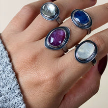 Load image into Gallery viewer, Rainbow Moonstone Abyss Ring - Fine Silver, Sterling Silver - Handmade to Order - TIN HAUS
