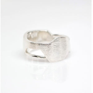 Men's Andromeda Ring - Brush-Textured, Polish, Sterling Silver - TIN HAUS Jewelry