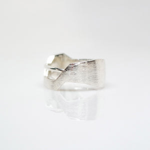 Men's Andromeda Ring - Brush-Textured, Polish, Sterling Silver - TIN HAUS Jewelry