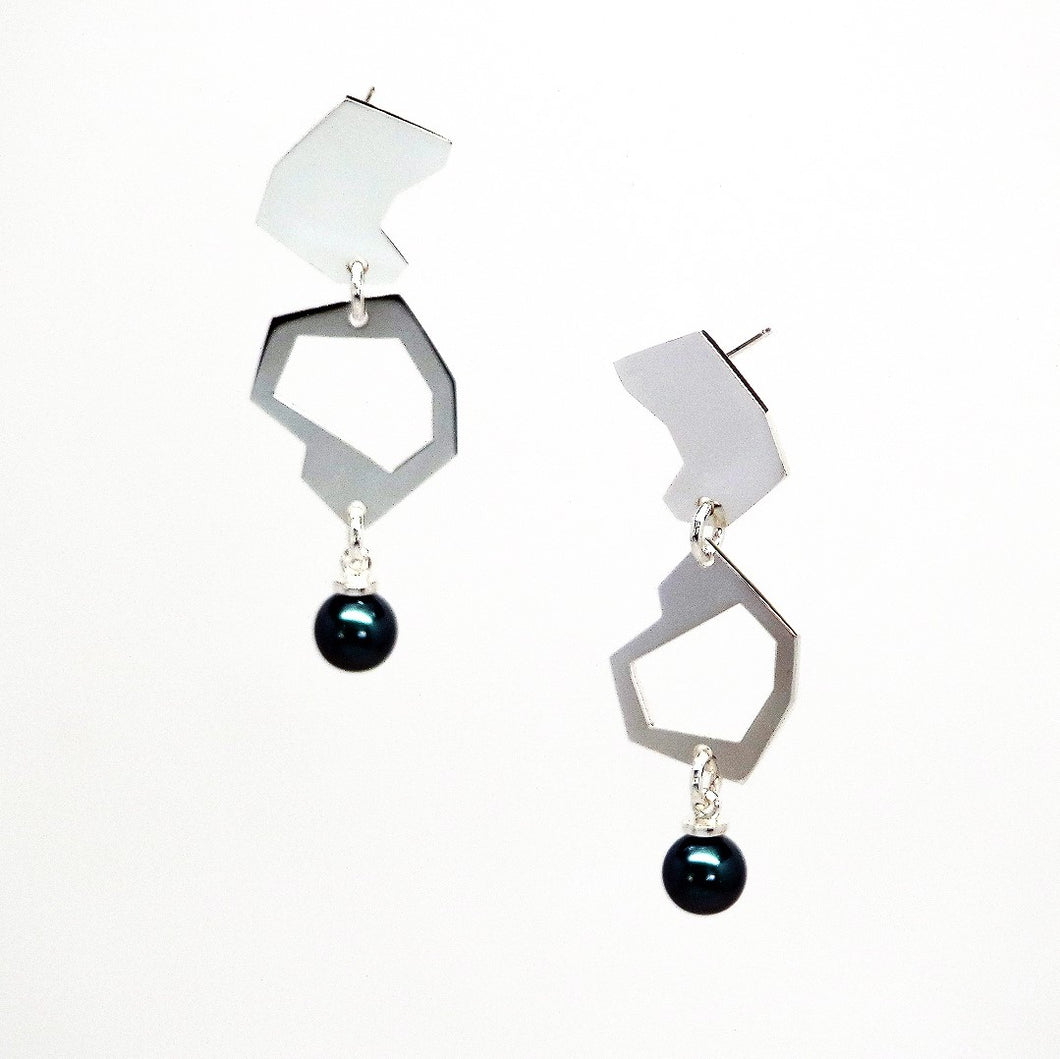 Asteroid Earrings - Sterling Silver, Freshwater or Vegan Friendly Pearls - TIN HAUS Jewelry