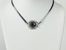 Load image into Gallery viewer, Black Sapphire Pearl Abyss Necklace - Sterling Silver, 14K Yellow Gold, Black Sapphire, Freshwater Pearls - TIN HAUS