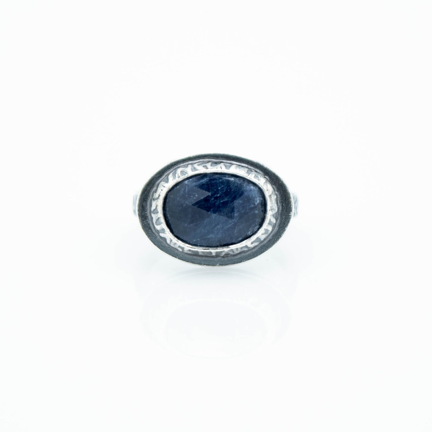 Blue Sapphire Abyss Ring - Fine Silver, Sterling Silver - TIN HAUS