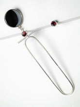 Load image into Gallery viewer, Cleopatra LE Earrings - Sterling Silver Garnet Hematite - TIN HAUS Jewelry