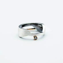 Load image into Gallery viewer, Deity Oxidized Brush Texture Ring - 14K, Sterling Silver, CVD Diamond - TIN HAUS