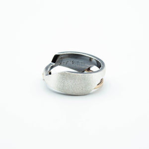 Deity Oxidized Brush Texture Ring Size 7 - 14K, Sterling Silver, CVD Diamond - TIN HAUS
