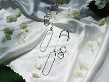 Load image into Gallery viewer, Equilibrium Earrings - Sterling Silver, Gold Rutilated Quartz - TIN HAUS Jewelry