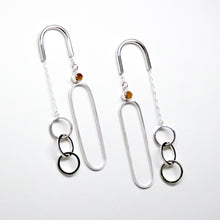 Load image into Gallery viewer, Equilibrium Earrings - Sterling Silver, Gold Rutilated Quartz - TIN HAUS Jewelry