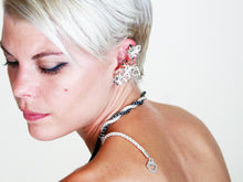 Load image into Gallery viewer, Futuristic Flower Ear Climbers - Sterling Silver, One of a Kind - TIN HAUS Jewelry