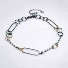 Load image into Gallery viewer, Interlink 14KT Gold Polished Sterling Silver Necklace