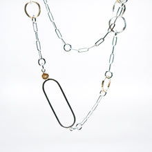 Load image into Gallery viewer, Interlink 14KT Yellow Gold Sterling Silver Gold Rutilated Quartz Necklace - TIN HAUS Jewelry