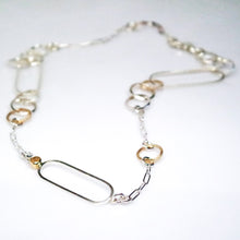 Load image into Gallery viewer, Interlink 14KT Yellow Gold Sterling Silver Gold Rutilated Quartz Necklace - TIN HAUS Jewelry