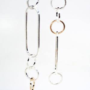 Interlink Earrings - Polished 14KT Gold Sterling Silver - TIN HAUS Jewelry