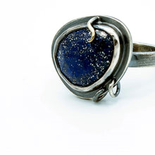 Load image into Gallery viewer, Rosecut Lapis Lazuli Sterling Silver Ring - OOAK - Size 7 - TIN HAUS Jewelry