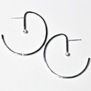 Lunar Sterling Silver Hoops, Small