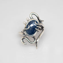 Load image into Gallery viewer, Medusa Ring - Sterling Silver, Blue Sapphire, Fresh Water Pearls - TIN HAUS Jewelry