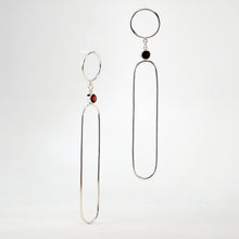 Load image into Gallery viewer, Nefertiti Earrings - Sterling Silver, Garnet Faceted Stones - TIN HAUS Jewelry