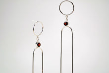Load image into Gallery viewer, Nefertiti Earrings - Sterling Silver, Garnet Faceted Stones - TIN HAUS Jewelry