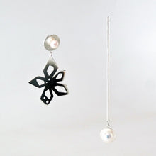 Load image into Gallery viewer, Nova Earrings - Sterling Silver, White Freshwater Pearls - TIN HAUS Jewelry