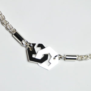Presence II-Loop Bracelet in Polish - Sterling Silver, Fine Silver - TIN HAUS Jewelry