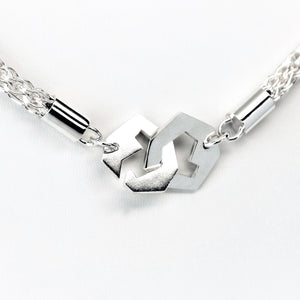 Presence III-Loop Necklace in High Polish - Sterling Silver, Fine Silver - TIN HAUS Jewelry