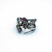 Load image into Gallery viewer, Sapphire Diamond Ruby Pearl Serpents Ring