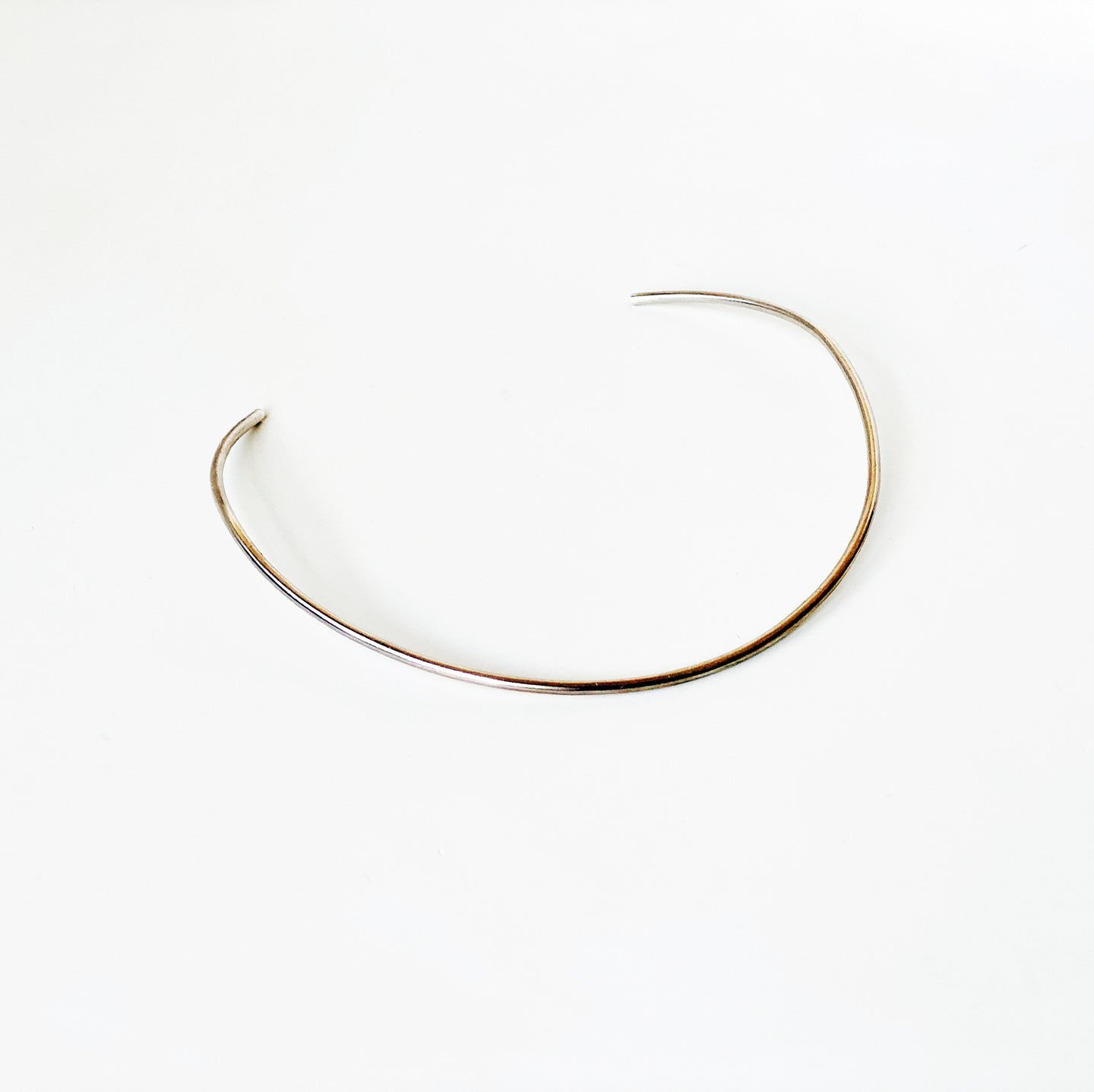 Simplicity Open Collar Wire Choker - Sterling Silver in Polish, Patina, or Satin Finish - TIN HAUS® Jewelry