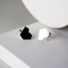 Load image into Gallery viewer, Stillness Studs with Stones, Large - Sterling Silver, White Topaz - TIN HAUS Jewelry