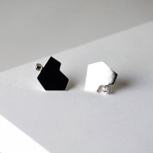Load image into Gallery viewer, Stillness Studs with Stones, Large - Sterling Silver, White Topaz - TIN HAUS Jewelry