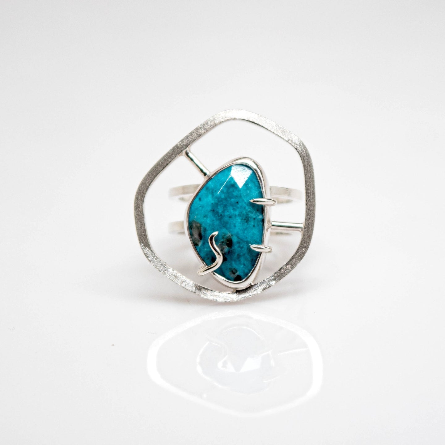 Tranquility Ring - Sterling Silver, American Turquoise - TIN HAUS
