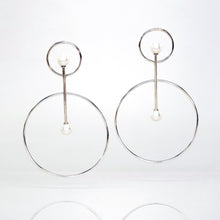 Load image into Gallery viewer, Vairochana Sterling Silver White Pearl Earrings - TIN HAUS Jewelry