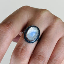 Load image into Gallery viewer, Rainbow Moonstone Abyss Ring - Size 7.25