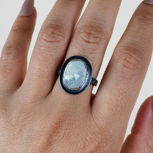 Rainbow Moonstone Abyss Ring - Size 7.25
