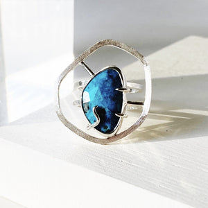 Tranquility Ring - Sterling Silver, American Turquoise - TIN HAUS