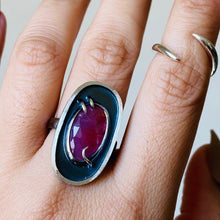 Load image into Gallery viewer, Pink Sapphire Shadow Box Ring - OOAK - Size 7 - TIN HAUS Jewelry