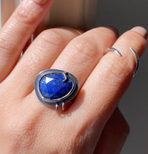 Load image into Gallery viewer, Rosecut Lapis Lazuli Sterling Silver Ring - Size 7